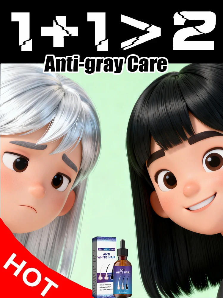 

2st White To Black Gray White Hair Serum Natural Color Repair Nourish Essence Anti-gray Care for Men Women
