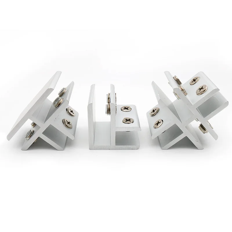 2pcs L T Type Right Angle Fixed Glass Clamp Mirror Clip Shelf Holder Showcase Combination Connecting for 6-12mm Glass Fitting
