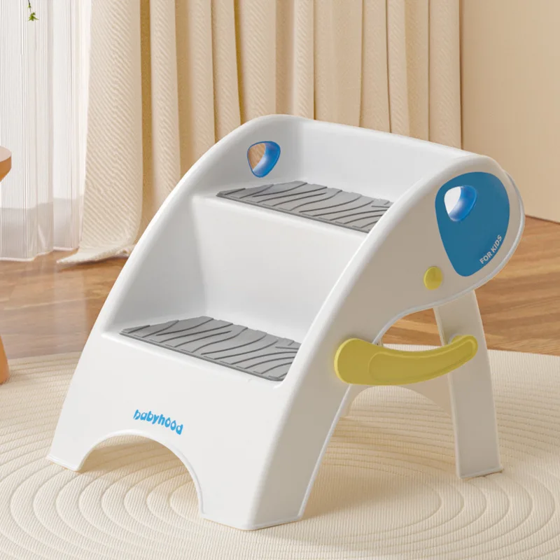 Taburete con escalón para niños, escalera estable para lavar las manos para bebés, taburete antideslizante para fregadero, taburete con almohadilla de baño para niños pequeños