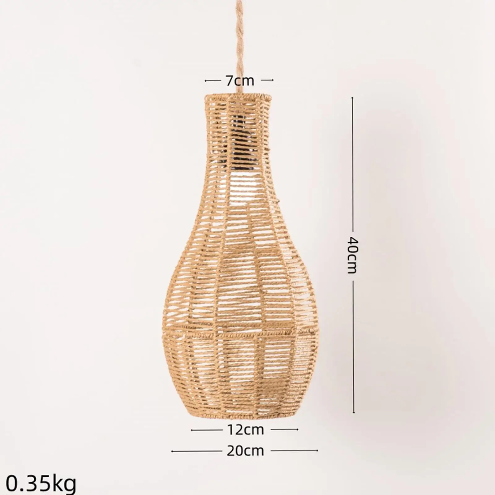 Paper Rope Lampshade, Handwoven Lamp Shade, Boho Chandelier Lamp Shade, Bulb Guard Boho Lampshade for Kitchen Decor
