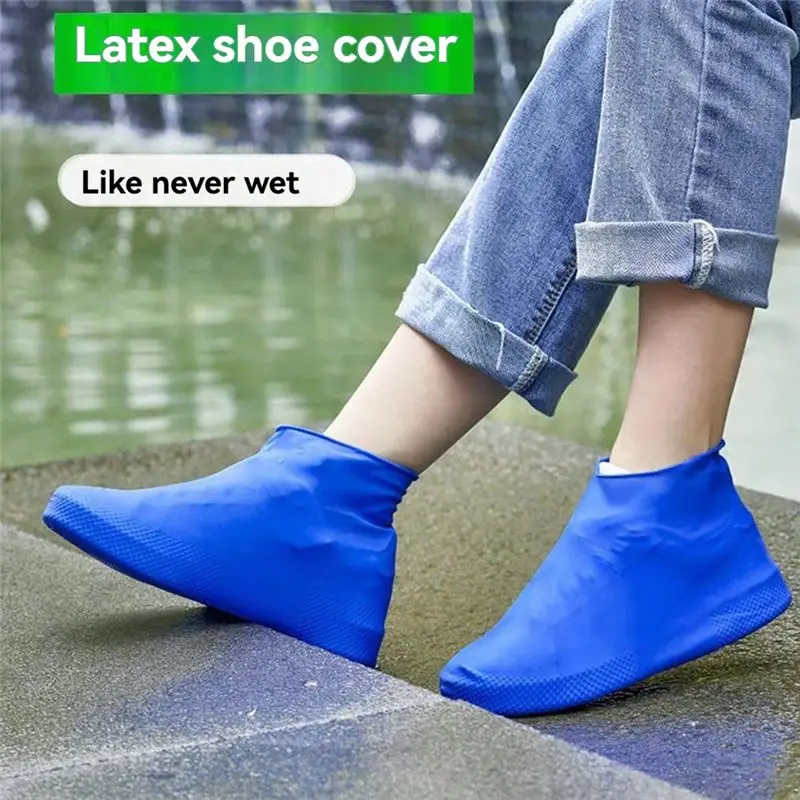NEW-10Pair Waterproof Rain Shoes Covers Outdoor Shoe Covers Walking Shoes Latex Shoe Covers Non-Slip Rain Boots Covers