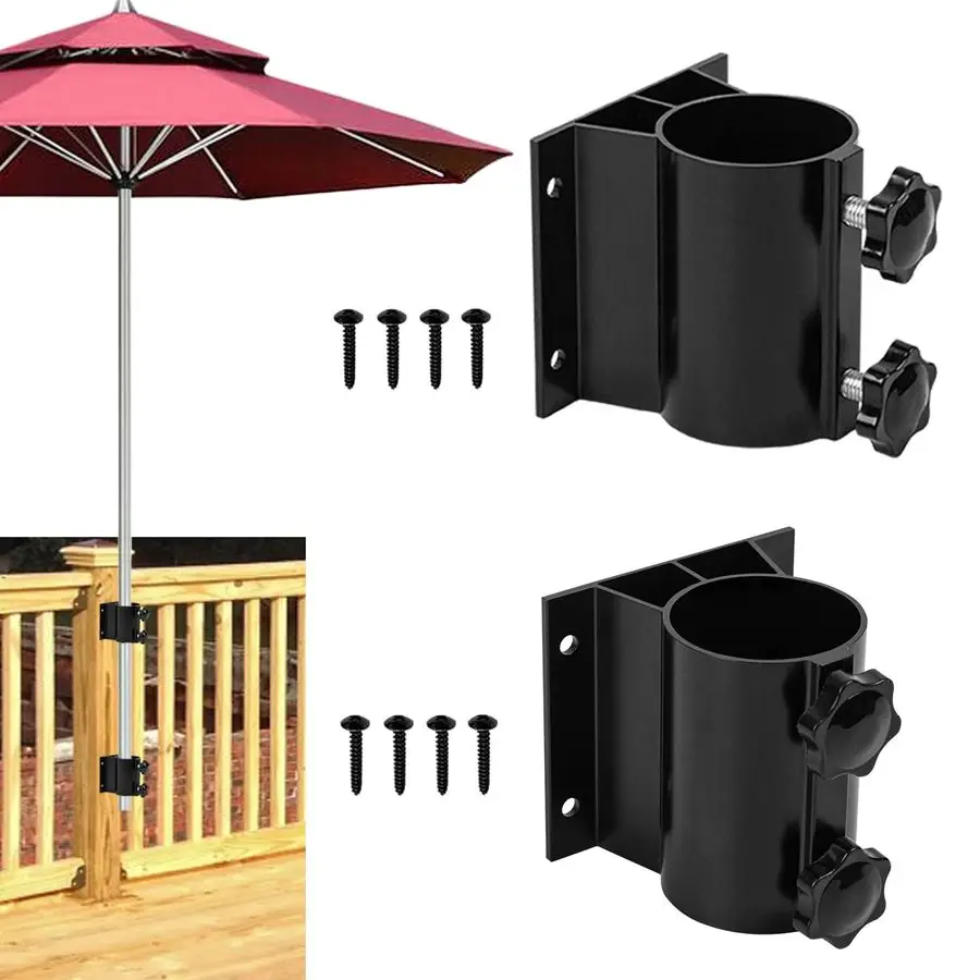 

Patio Umbrella Holder, Outdoor Umbrella Base Clamp Mount Bracket for Deck Railing, Mount to Deck, Balcony or Outdoor Courtyard