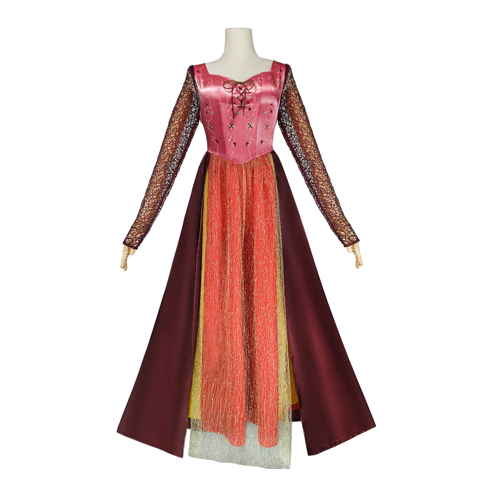 Película Sara Sanderson Winifred Mary disfraz de Cosplay bruja Vintage vestido largo mujeres niñas Halloween carnaval traje de juego de rol