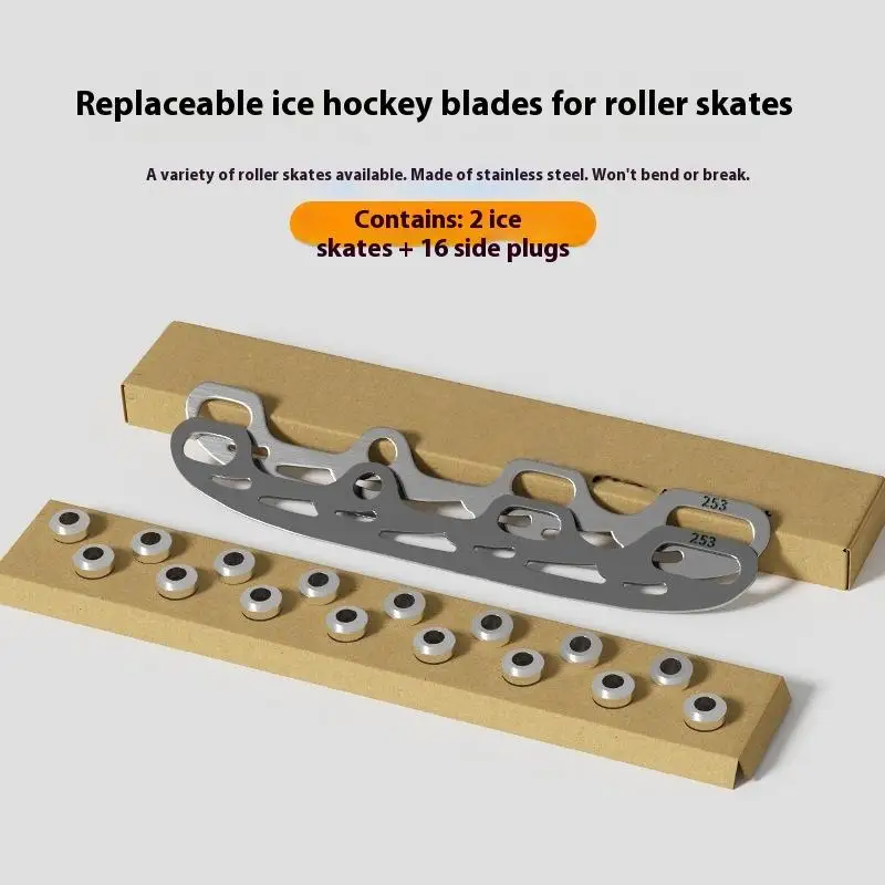 Set Pisau Skate Gambar Inline 220/253/290MM, Pisau Baja Tahan Karat untuk Sepatu Skate.