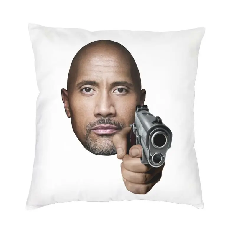 Soft Dwayne The Rock Johnson Meme Throw Pillow Case Home Decor Custom Square Cushion Cover 40x40 Pillowcover for Living Room