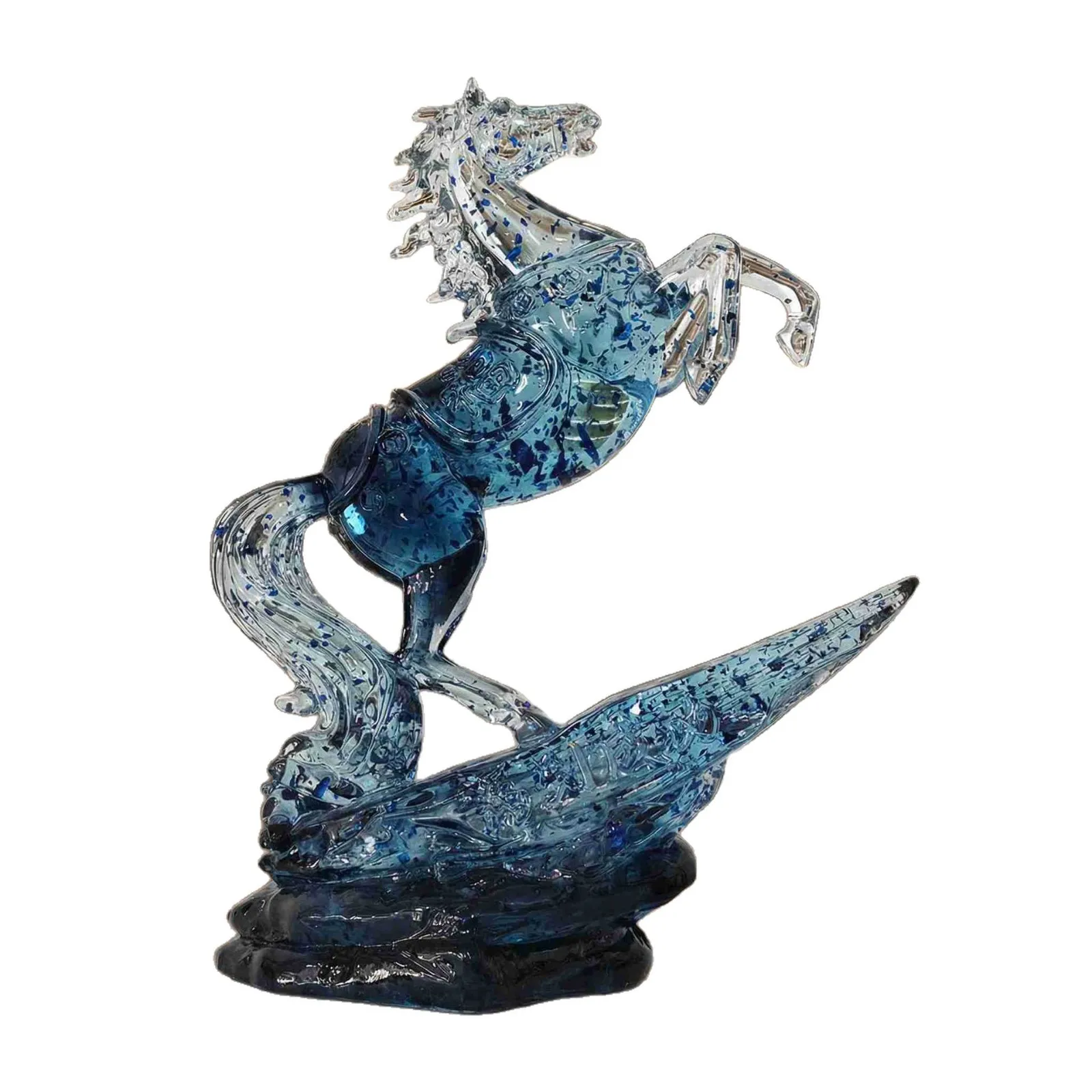 CX abstract transparent resin sculpture horse ornament living room entrance decoration