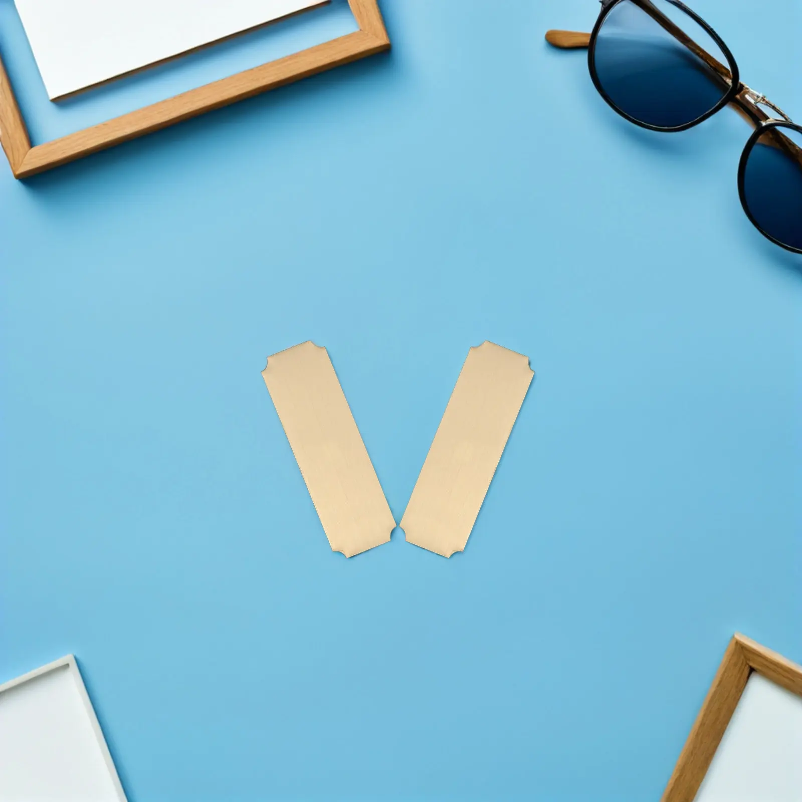 

20 шт. пустых прямоугольных именных бейджей из нержавеющей стали с клейкой основой для гравировки, для офисных и конференционных именных табличек, настольных знаков