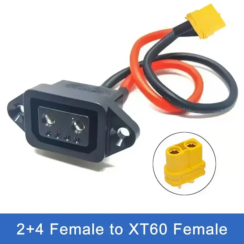 XT60/TX90 auf 2 + 4/2 + 6 Kabelstecker, männlich, weiblich, Elektrofahrzeug, Lithium-Batterie-Ladebuchse, 4 Quadrat, neue Energie-Stromleitung