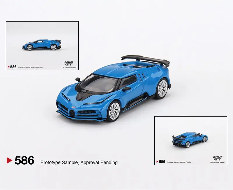 نموذج سيارة من السبائك المصبوبة TSM ، Bugatti Centodieci EB110 ، مجموعة ألعاب زرقاء ، 1:64 مصغرة ، # ، هدايا