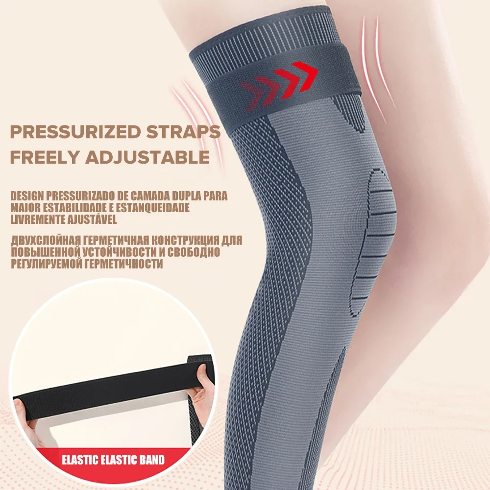 1 Pair Lengthen Fitness Knee Support Braces Bandage Elastic Nylon Sport Compression Knee Pads for Basketball Running Knees Warm