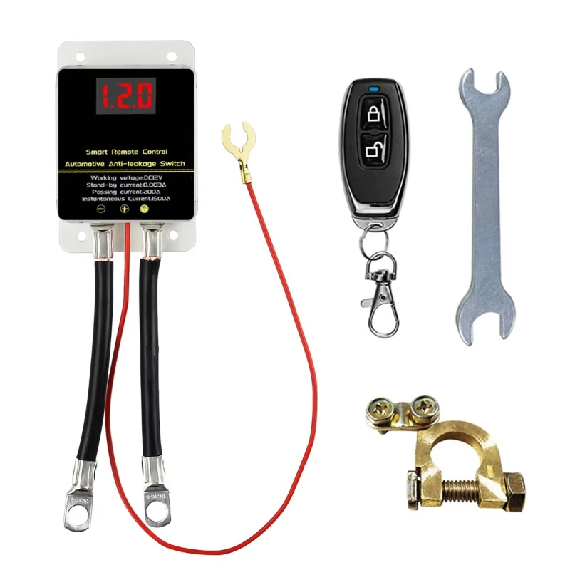 Automatic Battery Disconnect Switch Car RV Truck 12V 200A Light Emitting Diode Digital Display Anti-theft Battery