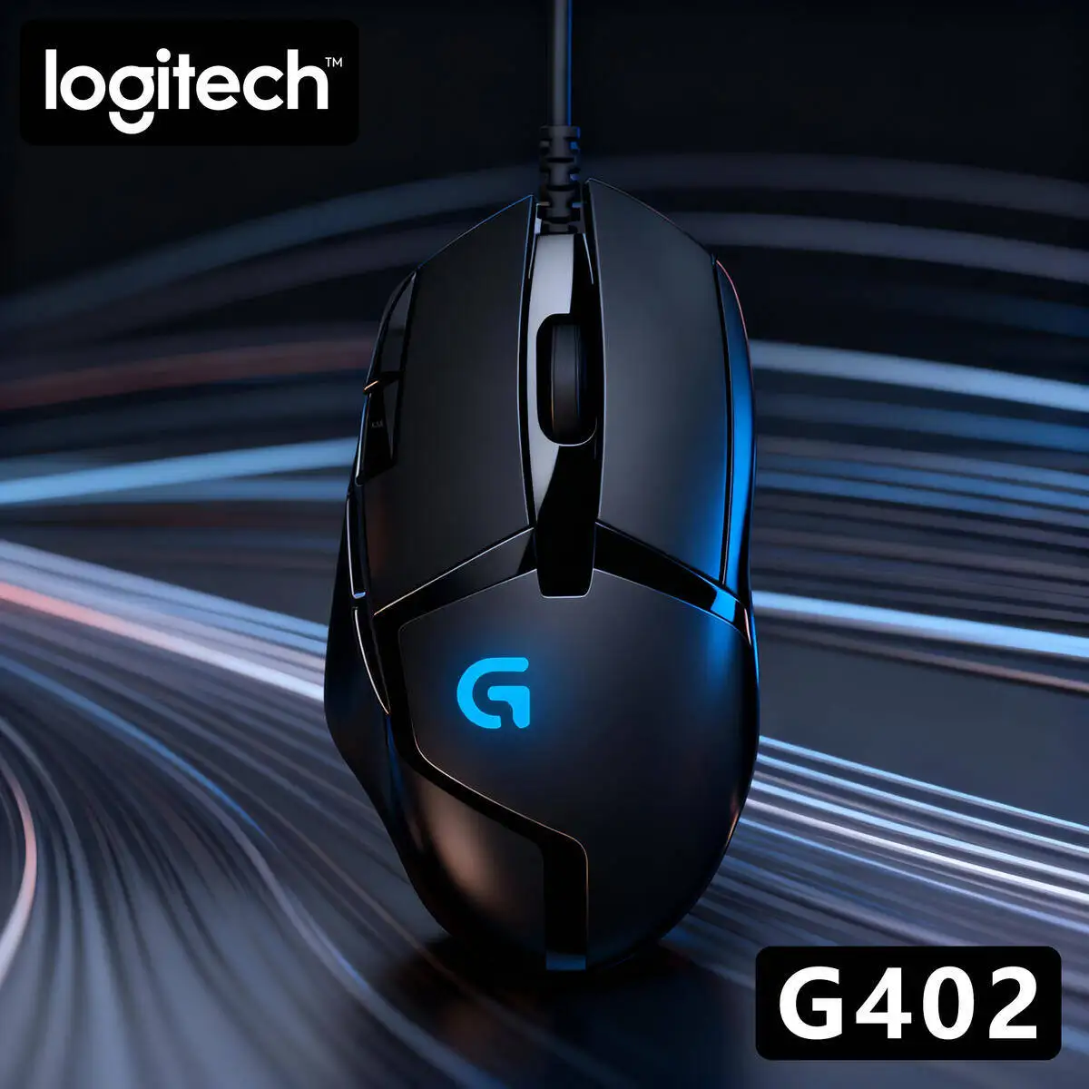 

Logitech G402 Hyperion Fury Gaming Mouse, Wired, 4000 DPI, 8 Programmable Buttons, Fusion Engine, 500 IPS, 1ms Report Rate