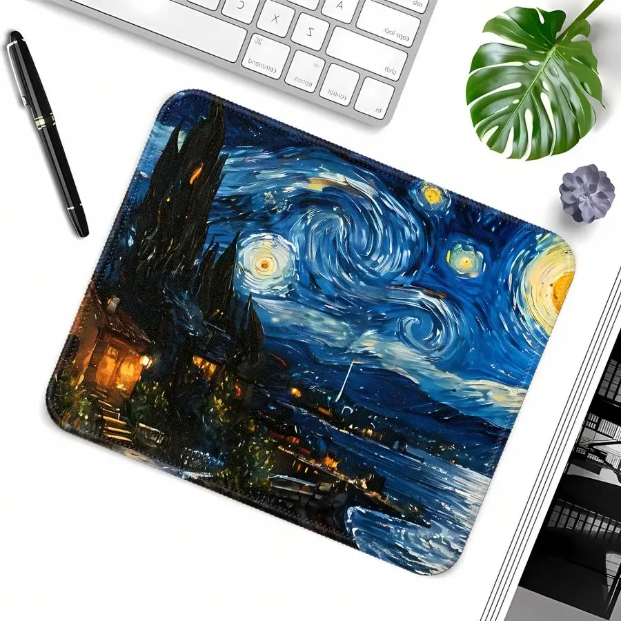 Mouse Pad Game Console Pad Computer Laptop Pad office Pad Keyboard Mouse Pad Desk accessories Waterproof Van Gogh Starry Night