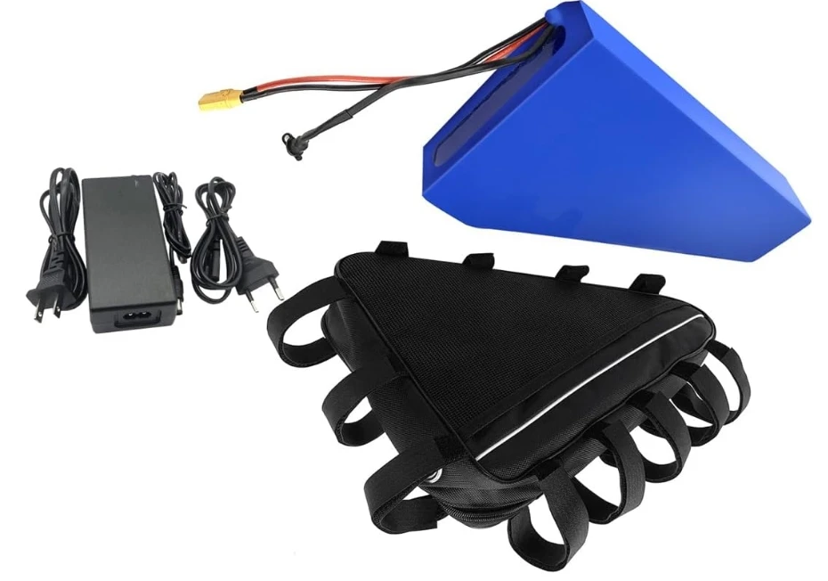 triangle battery 72v 52v  48V 13Ah  20Ah 28Ah triangle lithium ebike battery pack with 50A 80A bms for 1500W 2000W Electric Bike