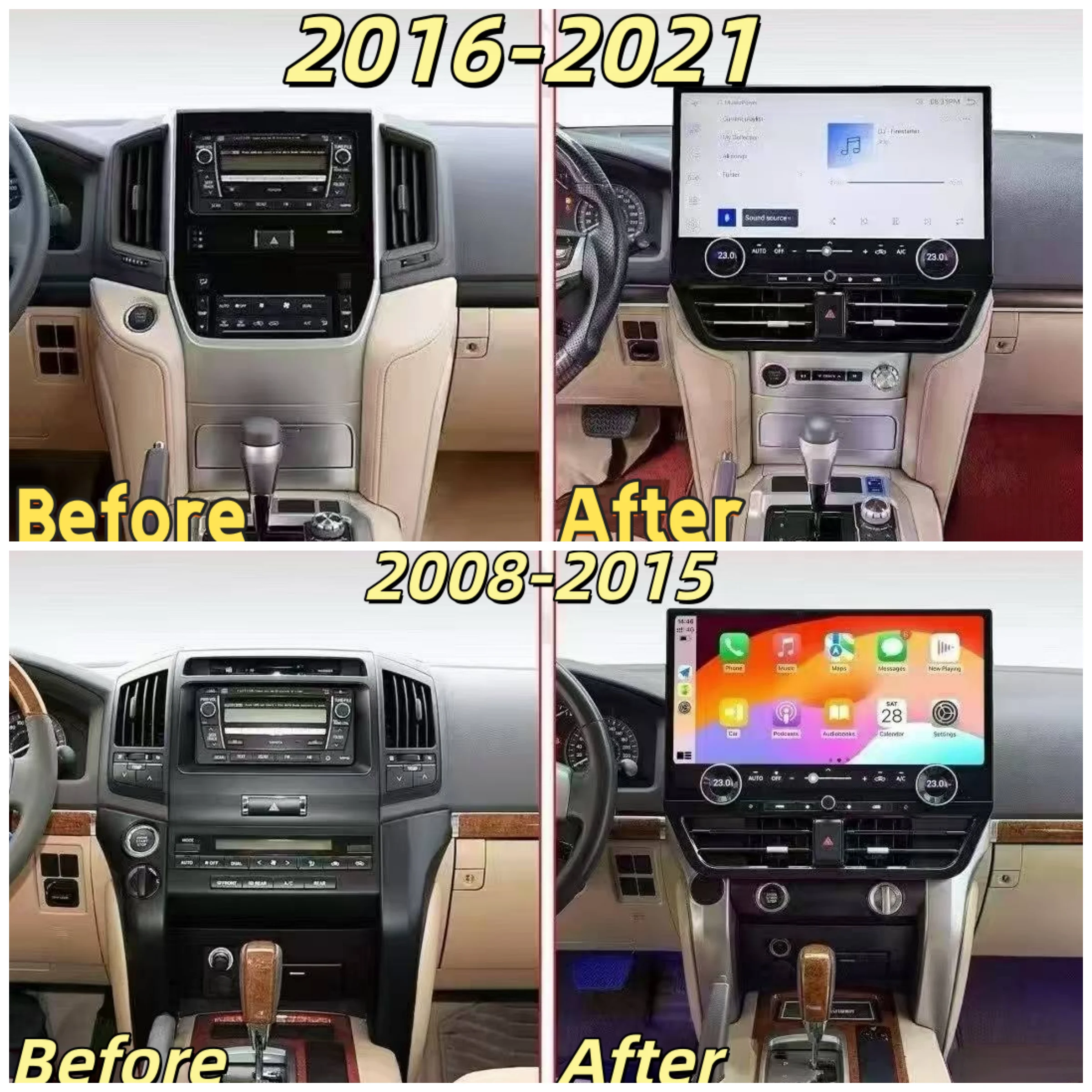 Multimedia Android 13 Player 4G DSP Auto For Toyota Land Cruiser 200 LC200 2008 - 2021 Radio CarPlay GPS Navi Head Unit WIFI