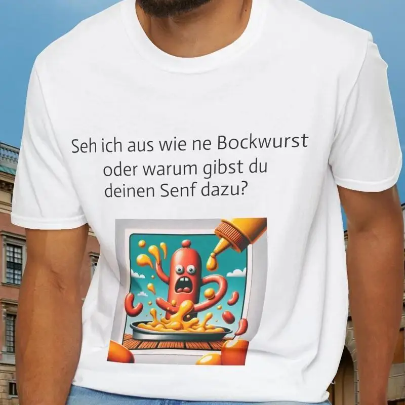 

Lustiges Herren Футболка Äûseh Ich Aus Wie Ne Bockwurst Äú Mit Cartoon Spruch