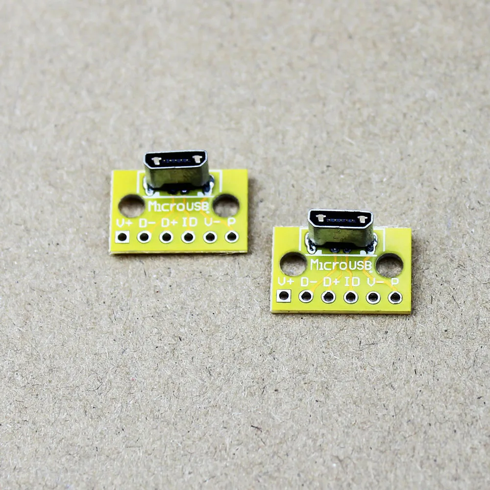 1pc Vertical USB MicroUSB Micro USB Female Male Head Connector PCB Converter Adapter Breakout Test Board 180 Degree Vertical