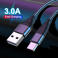 3A USB Type C Fast Charging Cable Quick Charger QC3.0 USB C Data Cable for Xiaomi Huawei Samsung Tablets Laptops 0.3M/1M/2M/3M