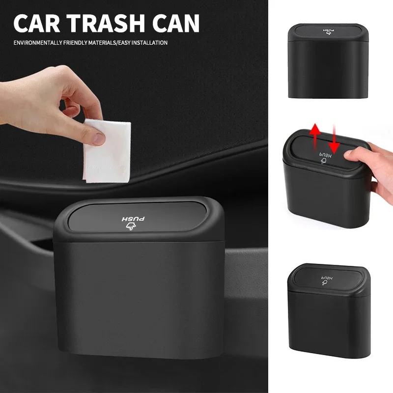 Car Trash Can Clamshell Trash Bin For Mercedes Benz W124 GLA GLC ML GLB GLK GLE GLS G63 GLC43 G350d Auto Interior Accessories