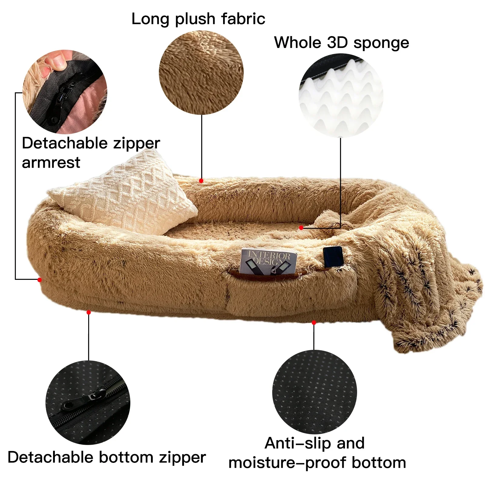 Factory Direct Sales of  Explosive Hot Dog Sofa Bed Jumbo Plus Human Size Dog Bed