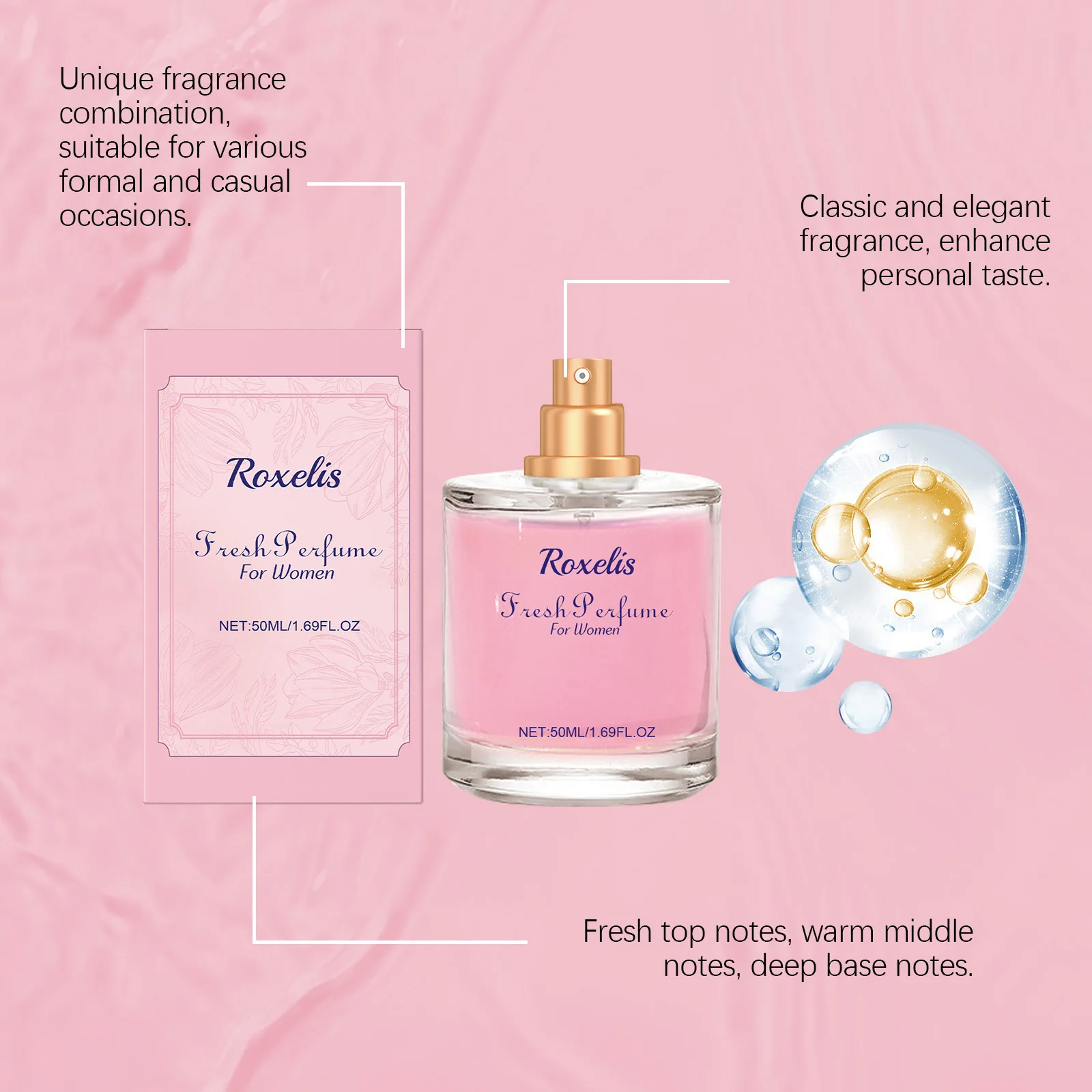 50 مل عطر Tuberose النسائي الكلاسيكي برائحة الأزهار الرومانسية العطر الدائم Lingering Encounter Light Glamour رذاذ الجسم
