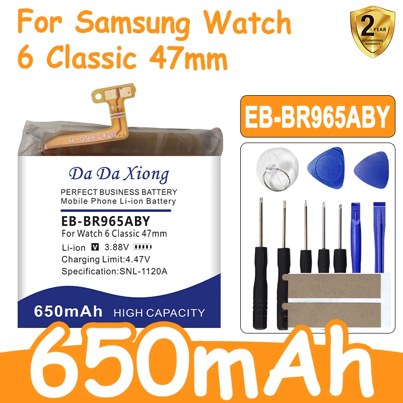 

Brand-New Replacement Battery EB-BR965ABY For SAMSUNG Watch 6 Classic 47mm Smart Watch Battery + Tools