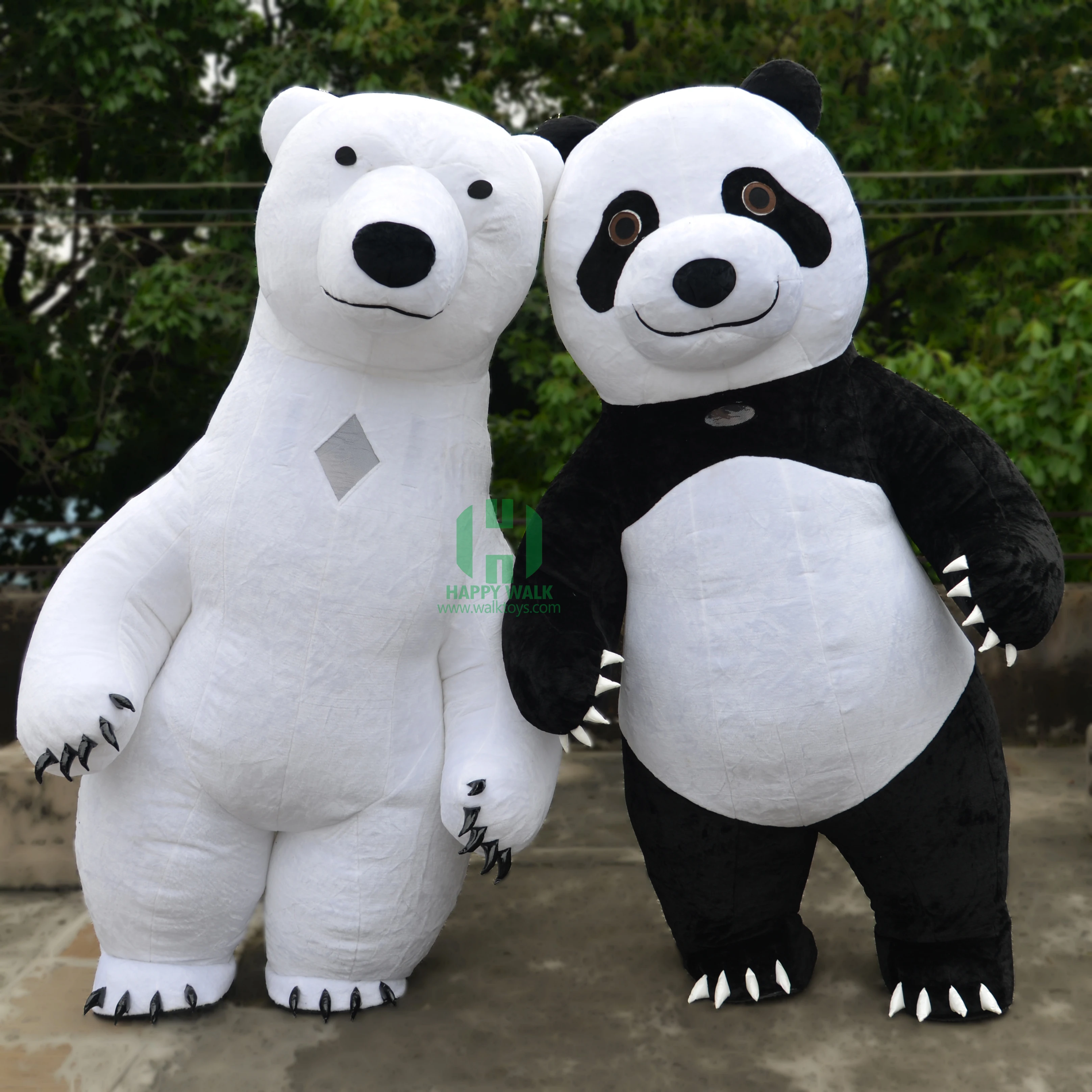 Inflatable Mascot Animal Panda Bear Costume And Polar Bear Plush Material Inflatable Mascot Costume