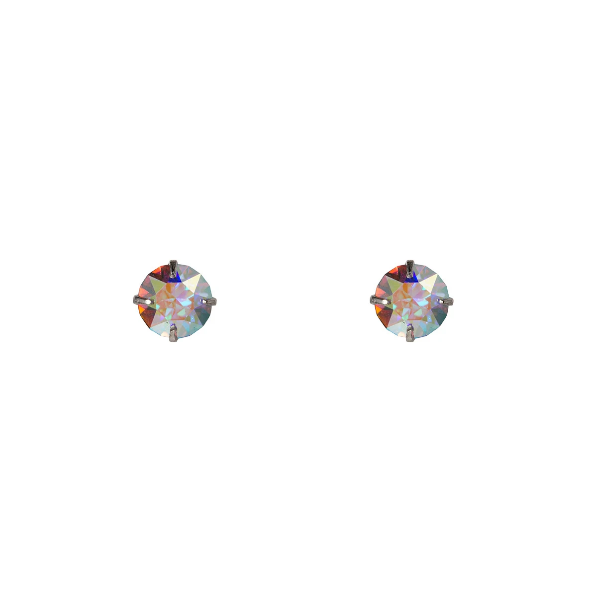 Modian Rainbow Colorful Cubic Zirconia Simple Stud Earrings Fashion Exquisite 925 Sterling silver Wedding Jewelry For Women