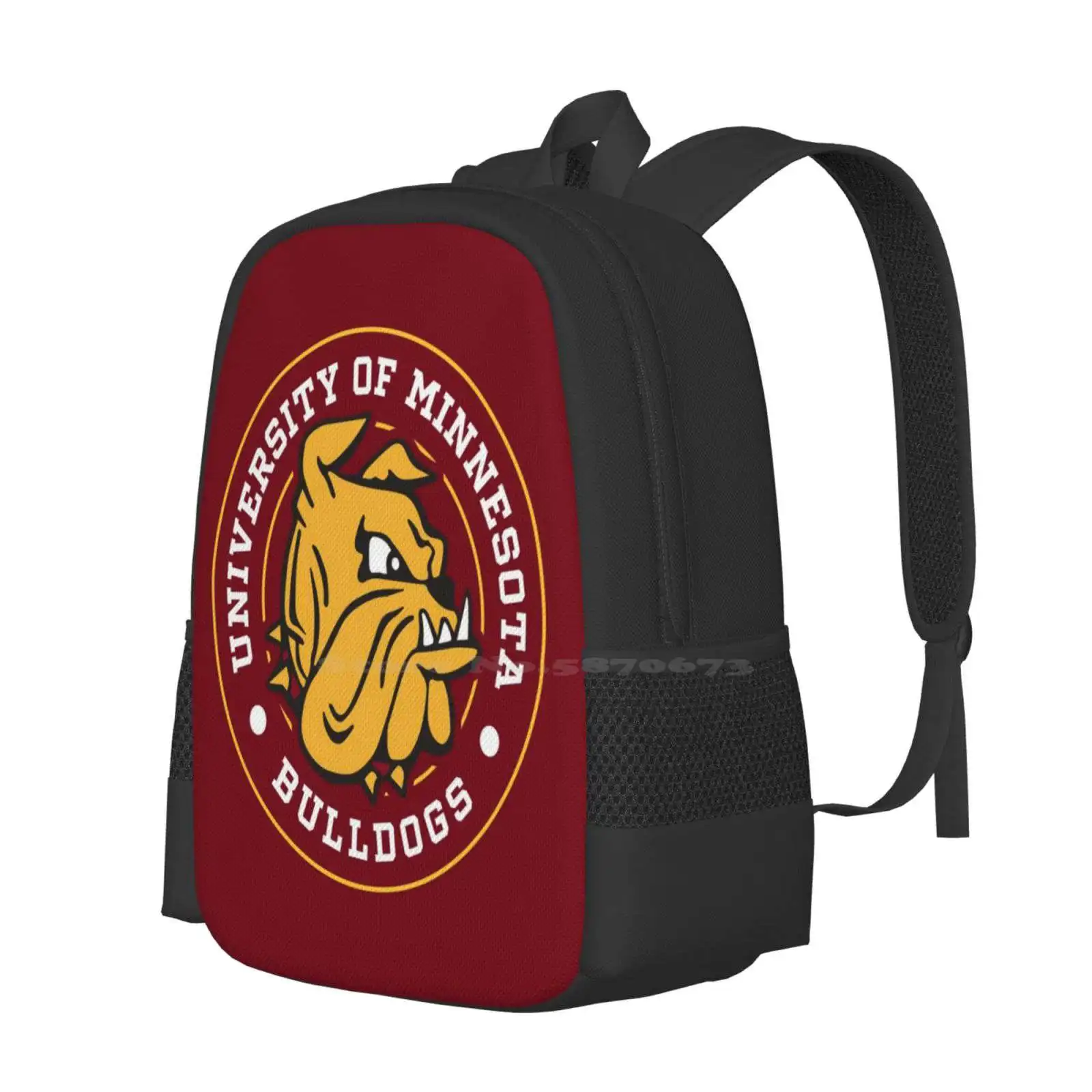 Bulldogs-Circle Design Hot Sale Backpack Fashion Bags Skiumah Ski U Mah Rowtheboat Row The Boat Twin Cities University