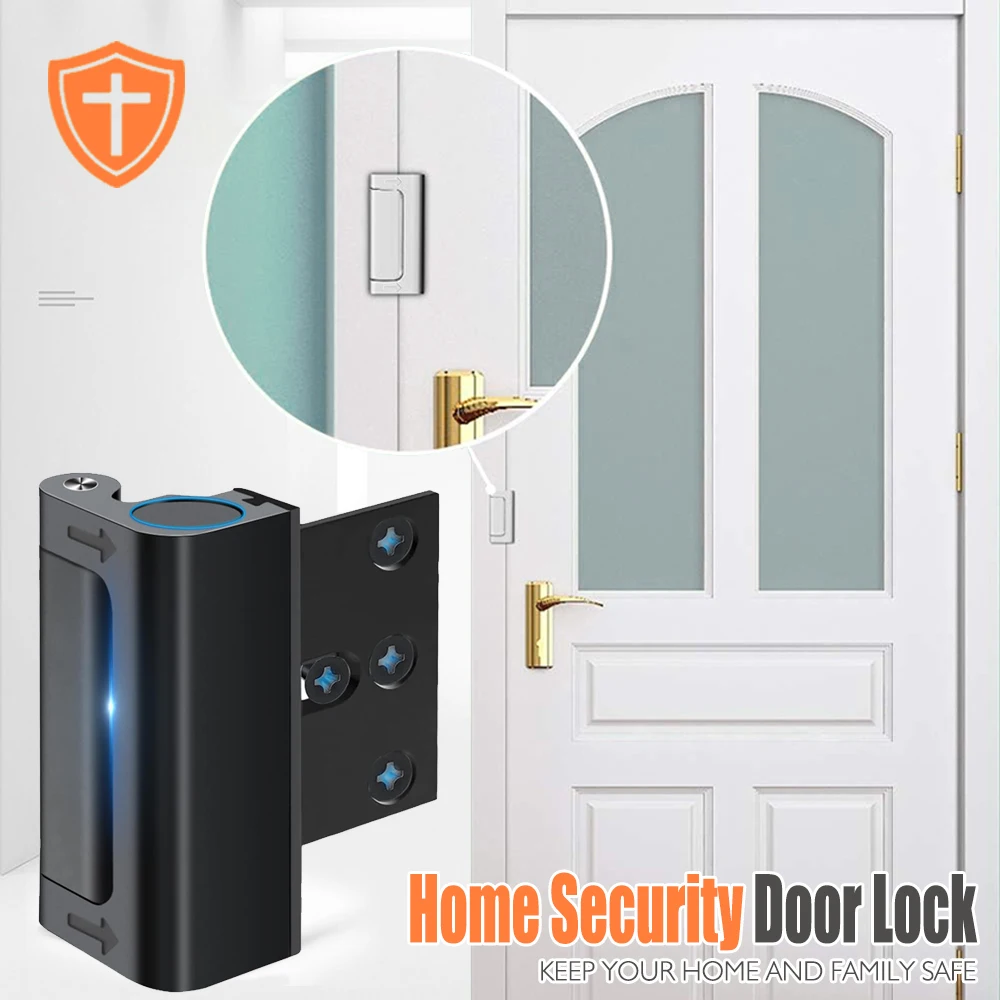 Durable New Home Security Door Lock Aluminum Alloy Anti-theft Door Lock Childproof Door Reinforcement Lock with 3 Inch Stop