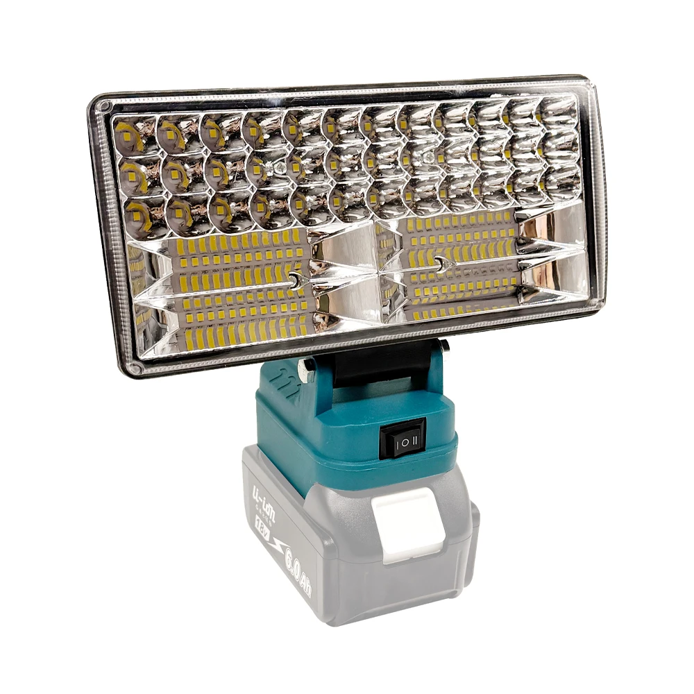 Kabellose LED-Arbeitsleuchte für Makita 18V Li-Ionen-Akku Flutlicht mit 2 USB-Anschlüssen Tragbare LED-Taschenlampe für Bauarbeiten – Detail 3