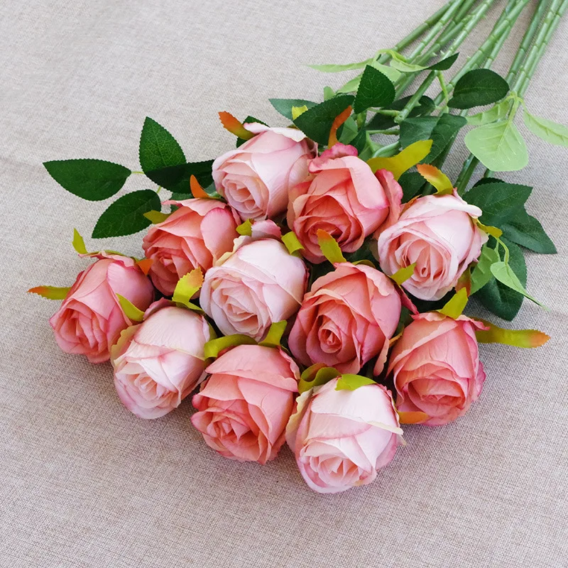 10pcs Wholesale simulation single Bulgarian rose photo photography home furnishing store decoration beautiful fake flowers