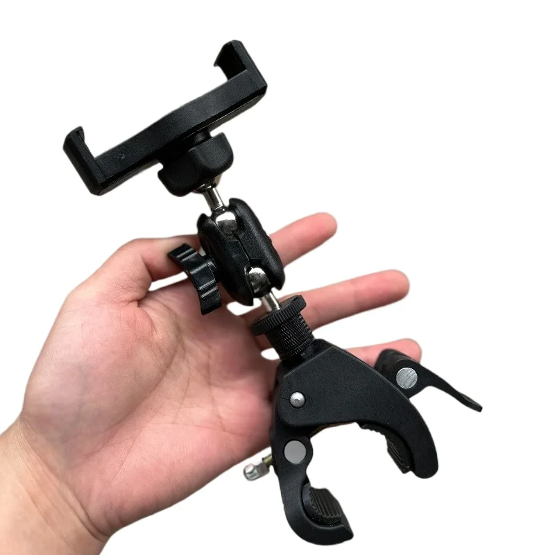 Crab Clamp Large Bicycle Mobile Phone Holder Shockproof Mobile Phone Holder 360 Rotating Clip Steering Wheel Mobile Phone Holder