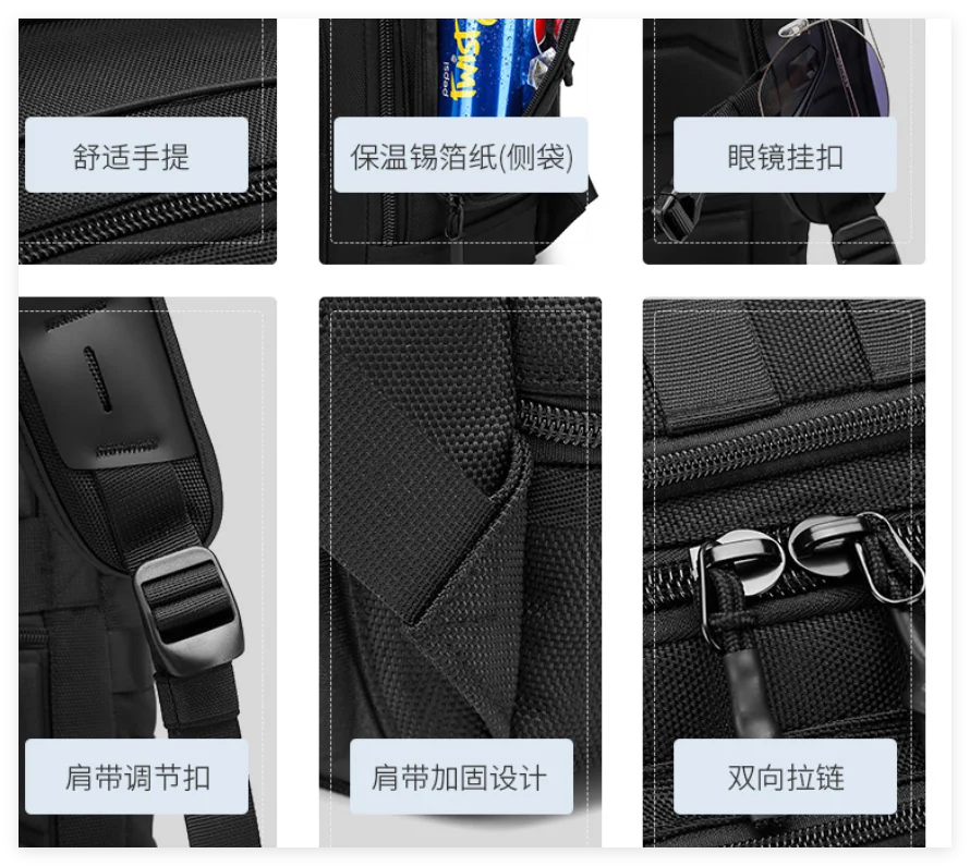 Ozuko New 15.6 inch Laptop Backpack Men's Outdoor Sports Multi Function Large Capacity Shoulder Bag Waterproof Tactical Backpack