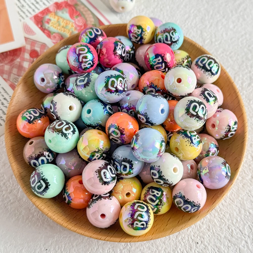 

Cordial Design 16*16MM 100Pcs Aurora Effect/DIY Print Beads/Hand Made/Jewelry Findings & Components/Round Shape/Acrylic #19059