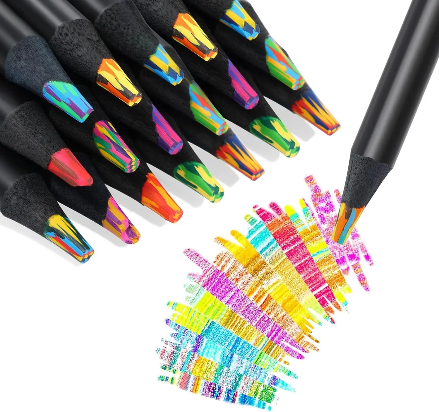 

12 Colors Rainbow Pencils for Kids and Adults, Pre-sharpened Art Supplies for Drawing and Sketching