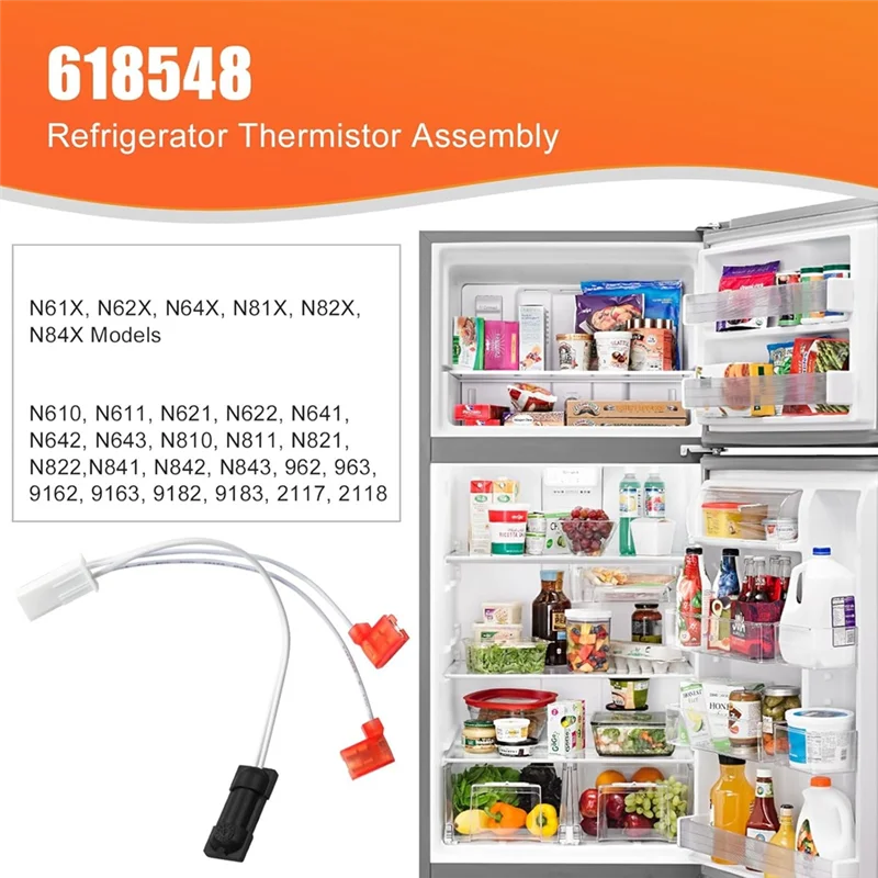 A76K 2Pack 618548 Replacement RV Refrigerator Thermistor Assembly For Norcold RV Refrigerator For N610, N611, N621, N622