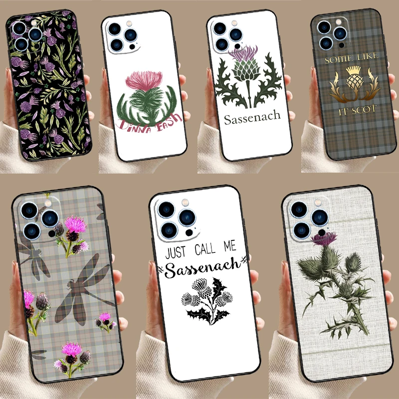 Outlander Thistle Sassenach Case For iPhone 15 16 11 13 12 14 Pro Max Mini X XR XS 7 8 Plus Back Cover Shell