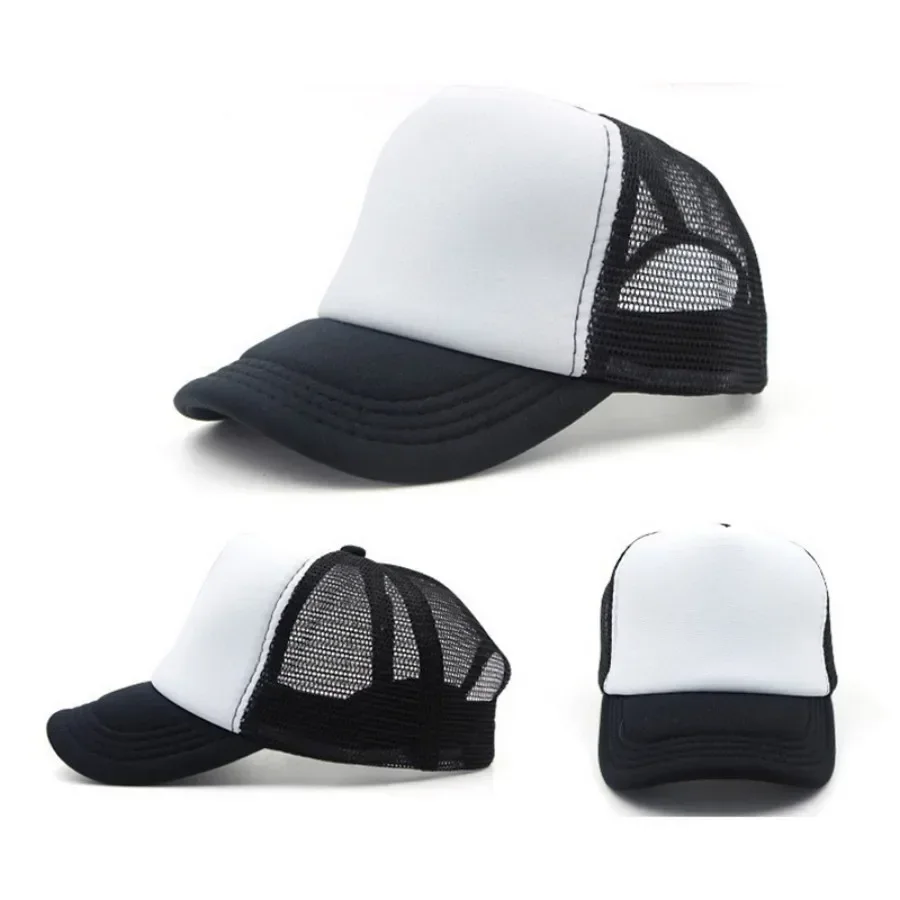 Gorras de malla en blanco para hombre, gorra de béisbol Snapback transpirable de verano, gorra de camionero negra a la moda para mujer, hueso de Hip Hop