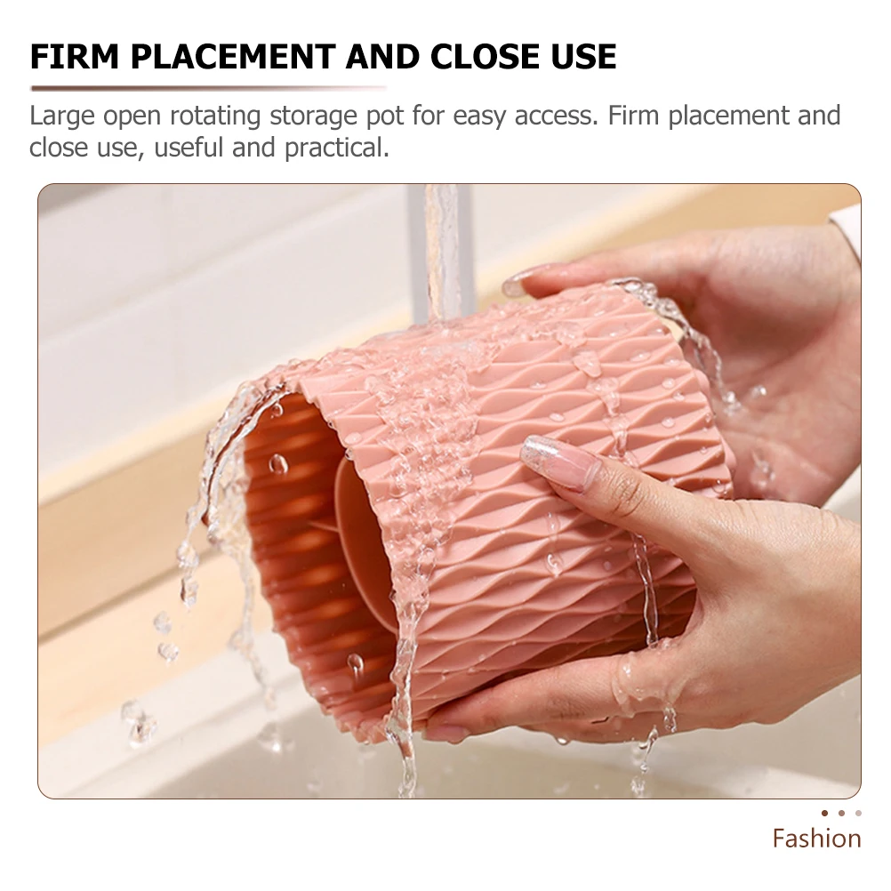 

2pcs Rotatable Toothbrush Holder Storage Pot Bathroom Organizer For Toothbrushes Combs Makeup Brushes Desktop Sundries Box Wave