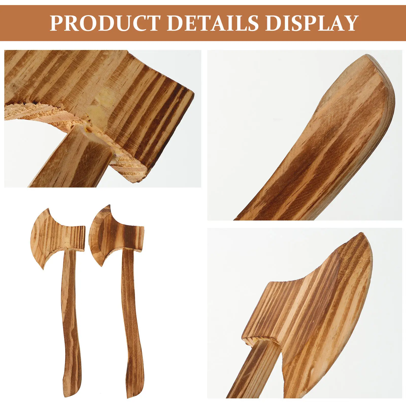 2 hachas de madera, accesorios de disfraz de Halloween de primera calidad, accesorios de cosplay, colección decorativa, herramientas de juego divertidas y novedosas