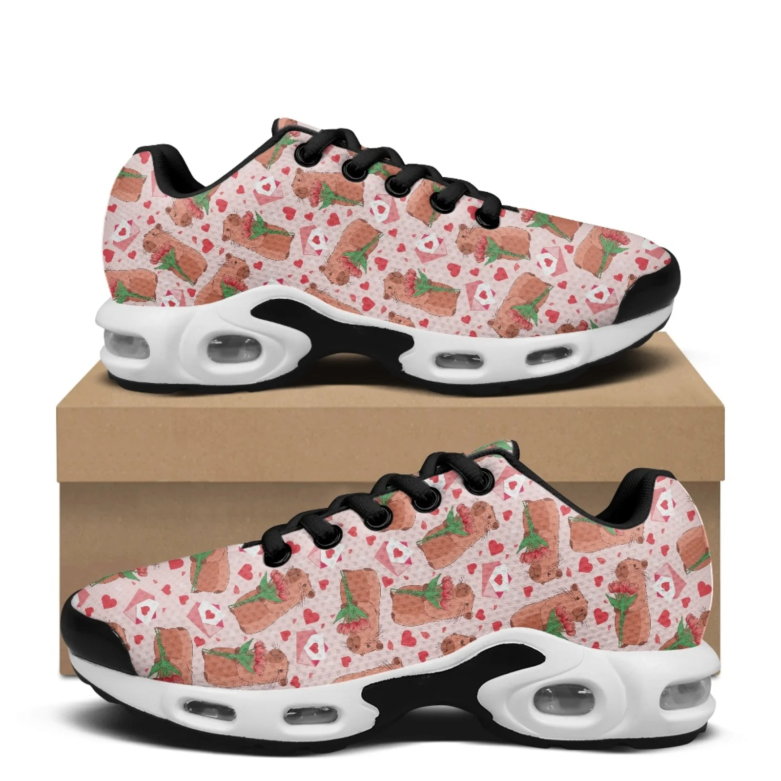 PENSTROLL Rose Guinea Pig Modern Air Cushion Sneakers for Everyday Mesh Casual Shoes Work Sneakers