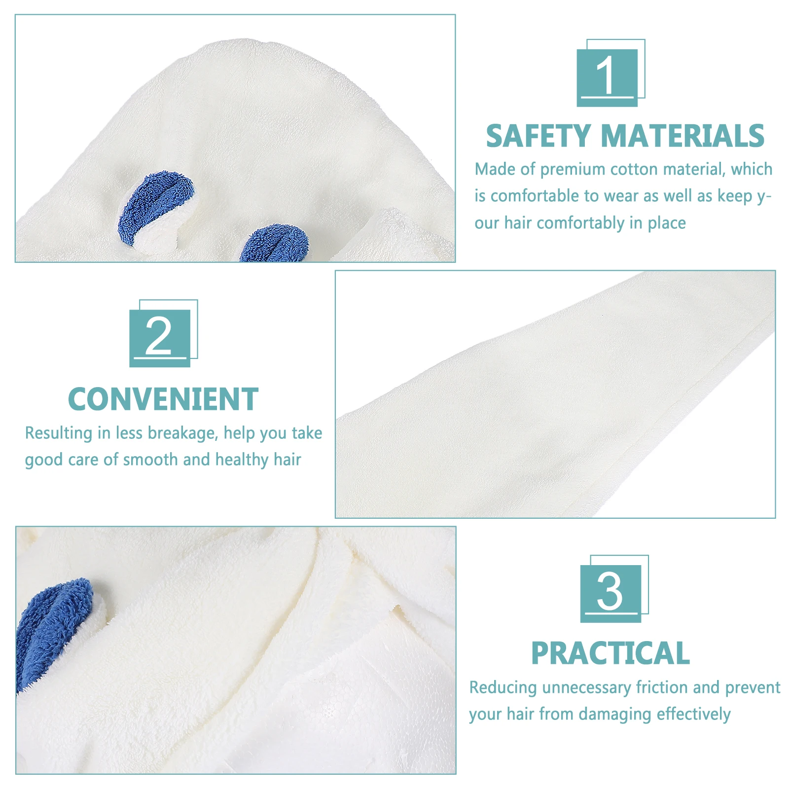 

Dry for Women Cartoon Rabbit Ears Drying Hat Bath Towel Shower Hat Shower Caps Gentle on Hair Keep Hair Healthy