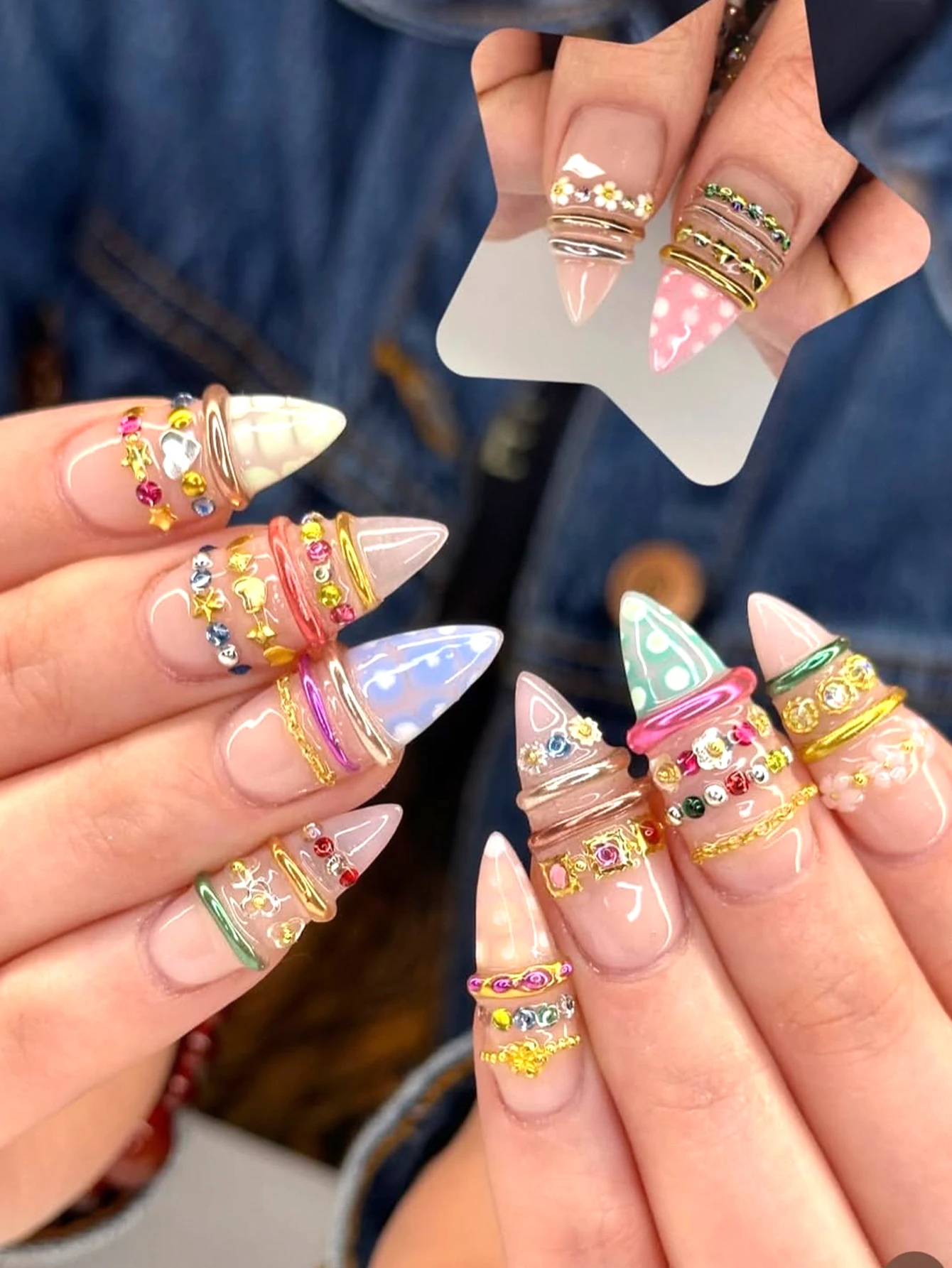 3D-Ketten-Silikon-Nagelform-Set, wiederverwendbare Nagelkunst-Schnitzschablone, doppelseitiger Stift, mehrere Kettenmuster, DIY-Schmuck-Deko – Detail 3