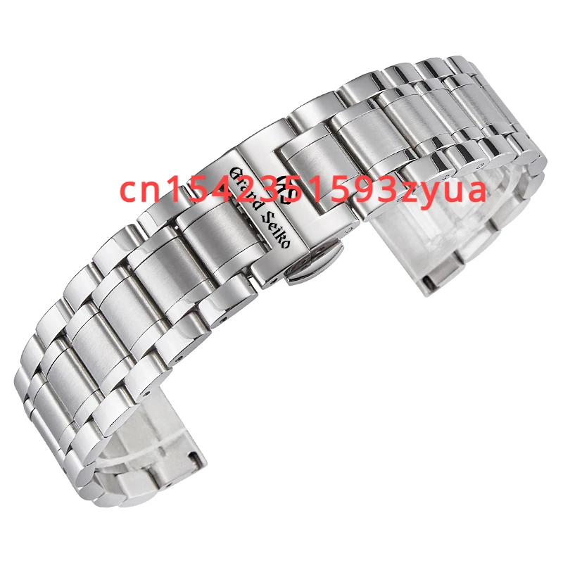 Strap Steel Strap Men's Original GS Large Seiko Elegant Solid Stainless Steel Steel Butterfly Clasp Watch Chain