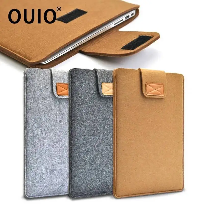 OUIO Universal Storage Bag Anti-Scratch Sleeve Case For MacBook Air Pro 11/13/15 Inch Slim Tablet Cover Solid Color Protective