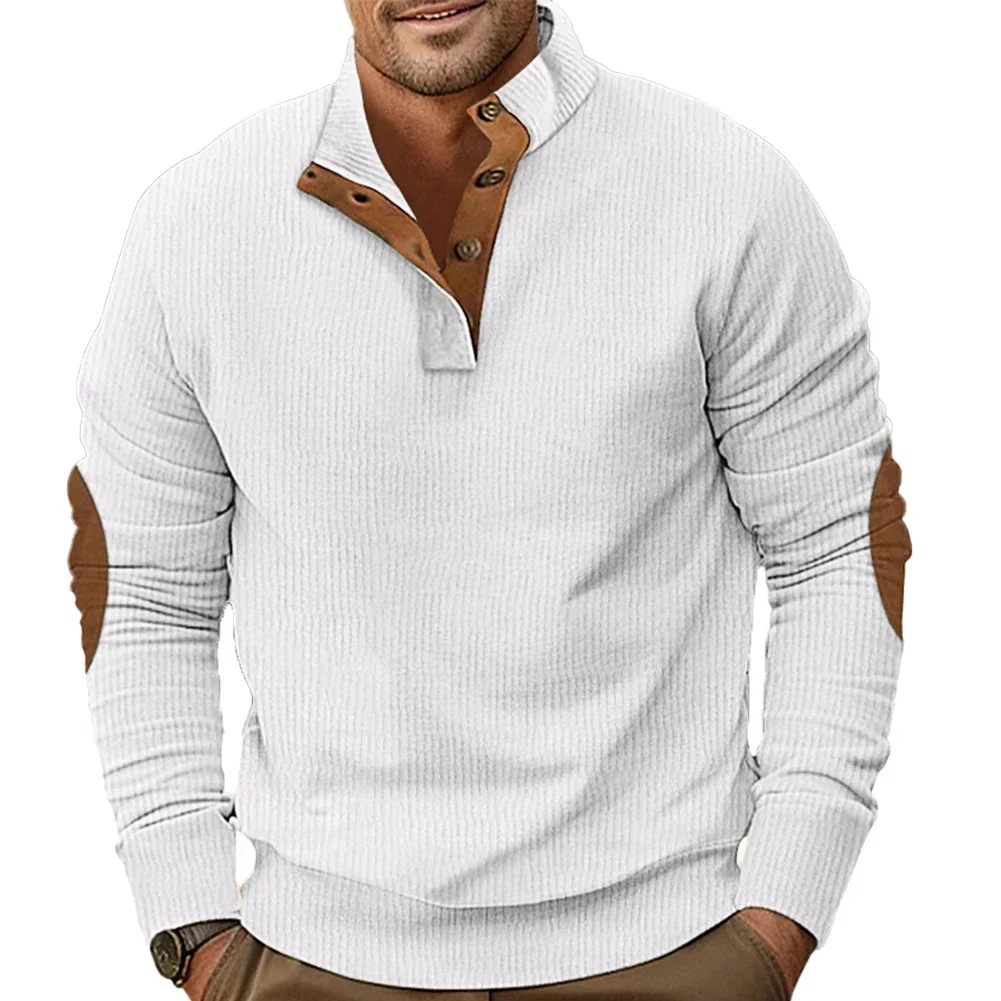 Trendy Men's Sweatshirt Stand Collar Long Sleeve Pullover Baggy Casual Top Suitable for Various Outdoor Activities