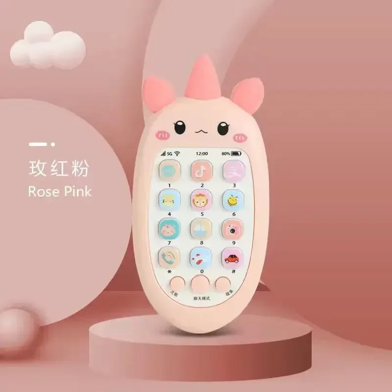 아기 전화 장난감 이중 언어 전화기 치발기 음악 음성 장난감 조기 교육 학습 기계 전자 어린이 선물 아기 장난감