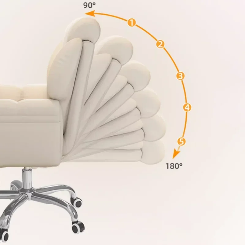Silla de oficina blanca moderna, reposapiés móvil, silla giratoria suave para juegos, cómoda y estética, Sillas De Gamer, muebles de oficina