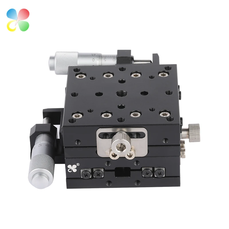 C&K 60*60 mm XY Axis High Precision Linear Stage Positioning Stage With Micrometer Heads For Test Instruments Manual Stage